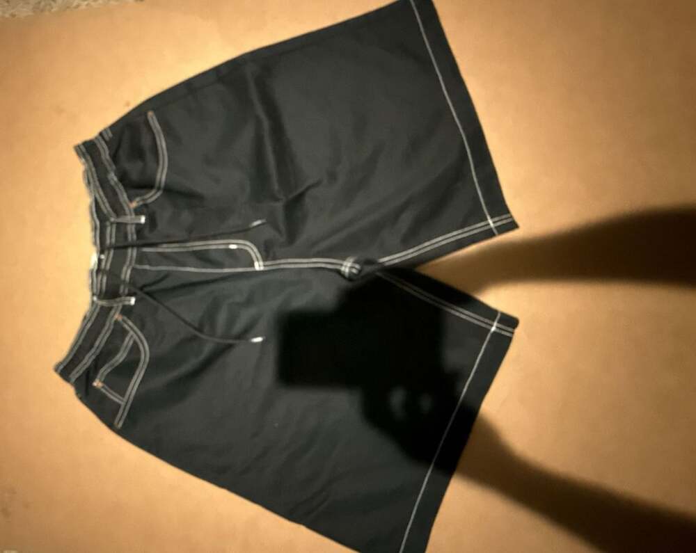 Converse Contrast-Stitch Shorts Size M Black Denim